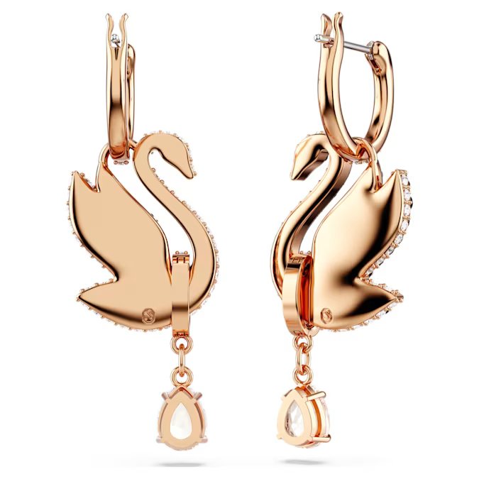 Swan drop earrings